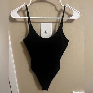 Black open back bodysuit